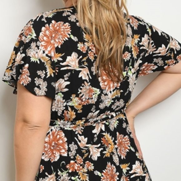 BLACK & FLORAL PRINT DRESS - Picture 3 of 6